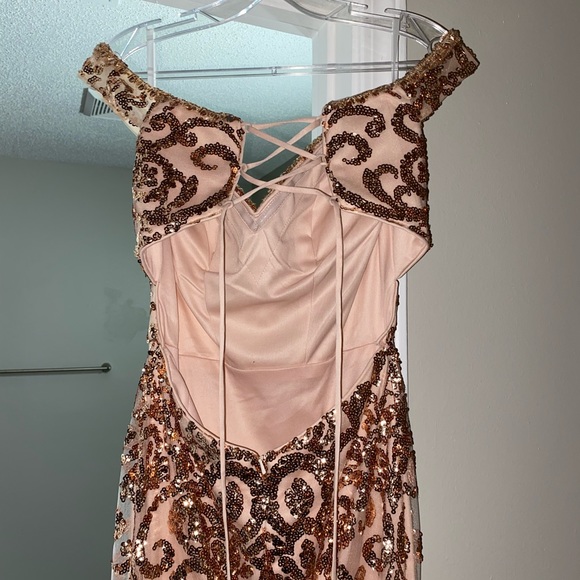 Custom rose gold and silver prom dress - Picture 4 of 4